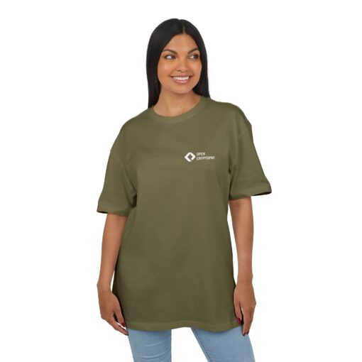 Open CryptoPay Unisex Heavy Oversize Tee (light logo) - Image 15
