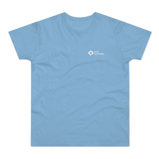 Open CryptoPay Single Jersey Men’s T-shirt (light logo) - Image 9